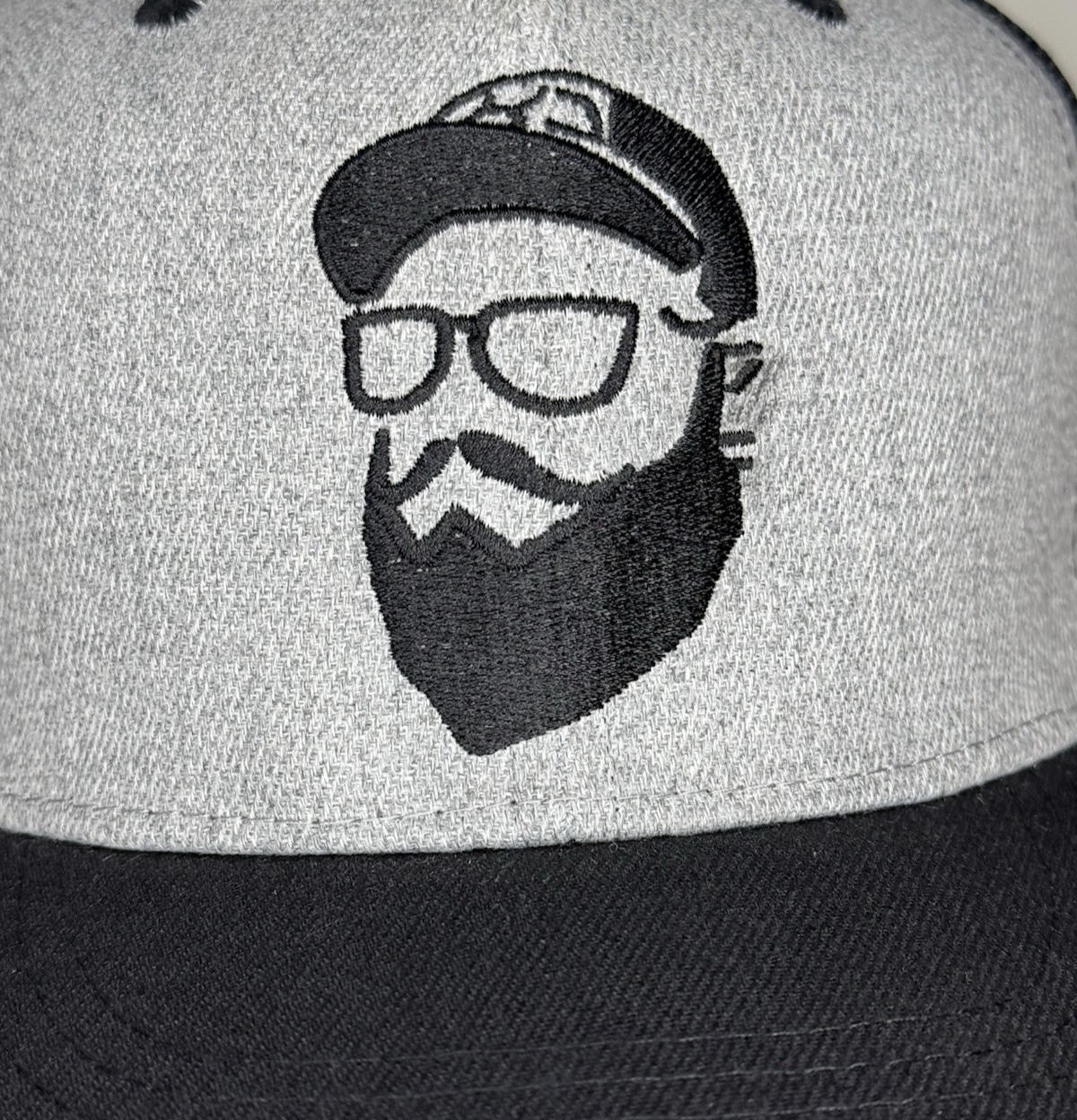 Bearded Style Trucker Hat - Gray & Black Snapback