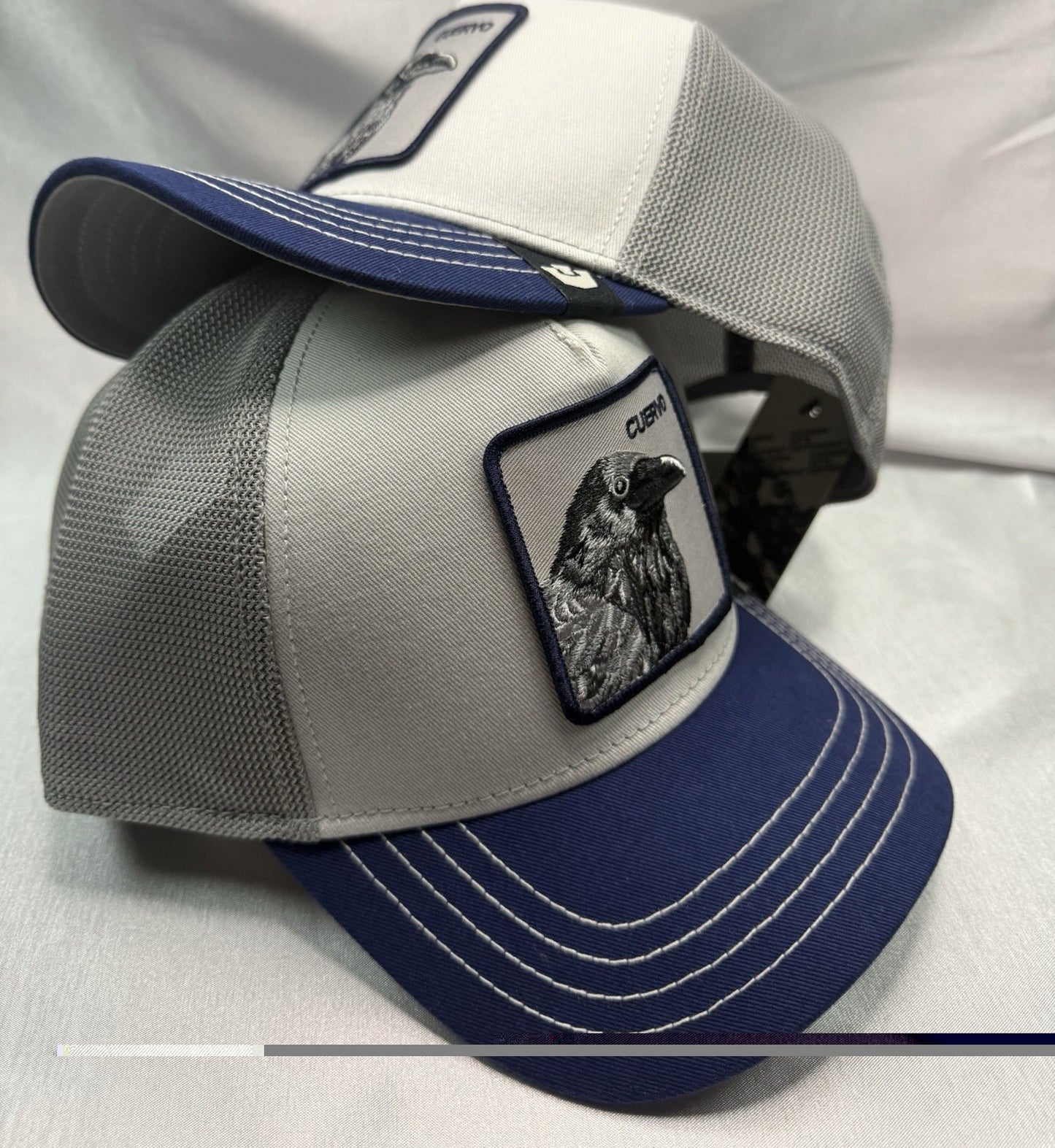 Goorin Bros Cuervo Tricolor Trucker Hat – Gray Crown | Blue Visor | Mesh Back