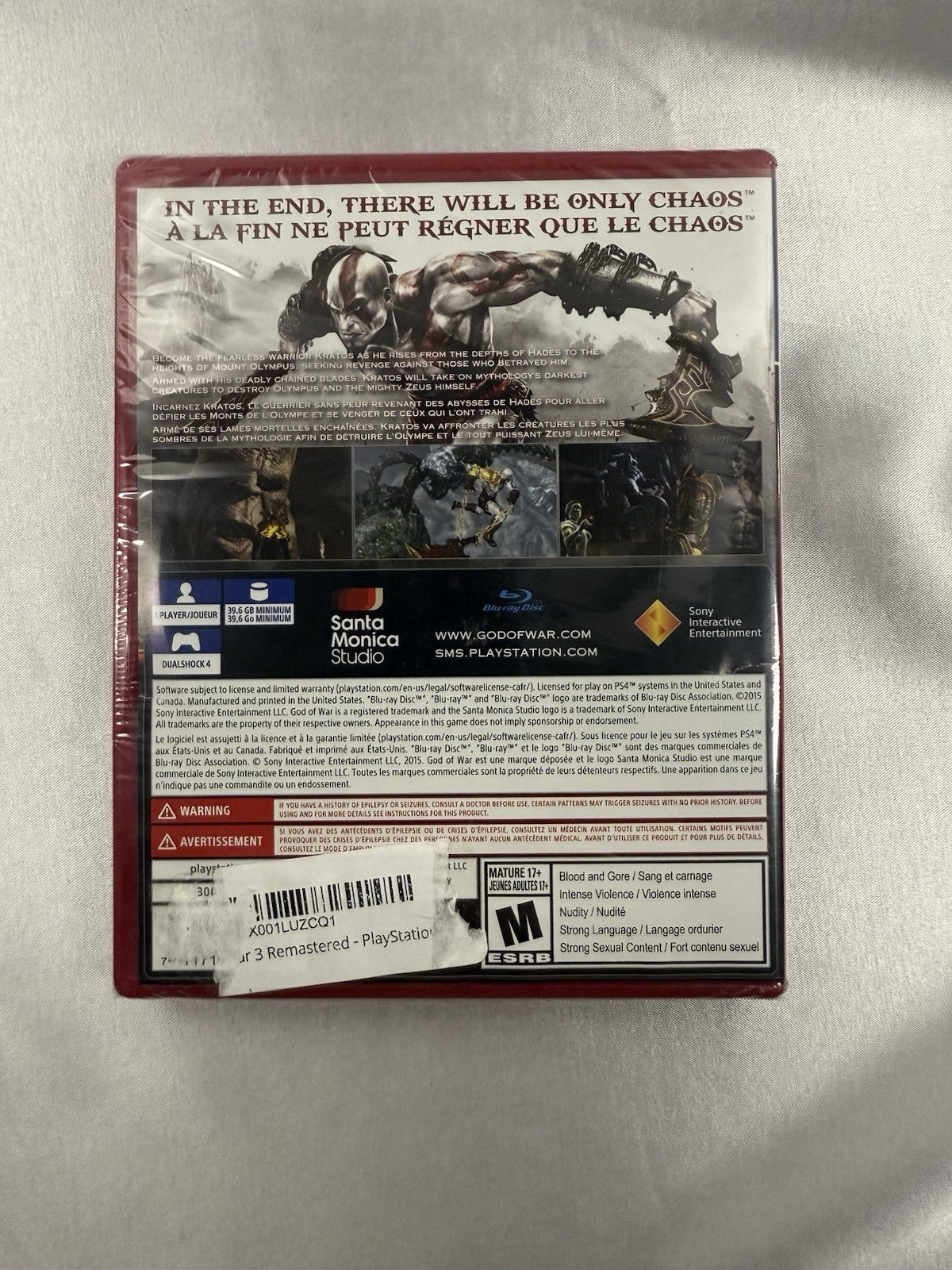 God of War III Remastered - PS4 PlayStation Hits (NEW & SEALED)