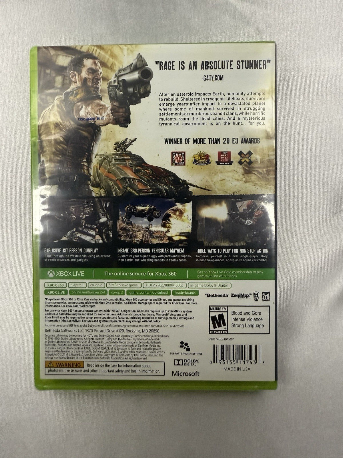 Rage Xbox One/Xbox 360 - BRAND NEW/SEALED