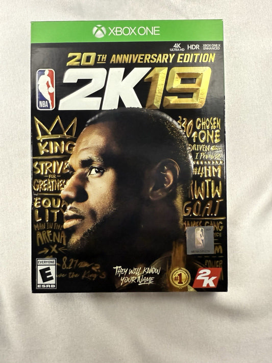 NBA 2K19 20th Anniversary Edition (Microsoft Xbox One, 2018) Complete W/ Poster