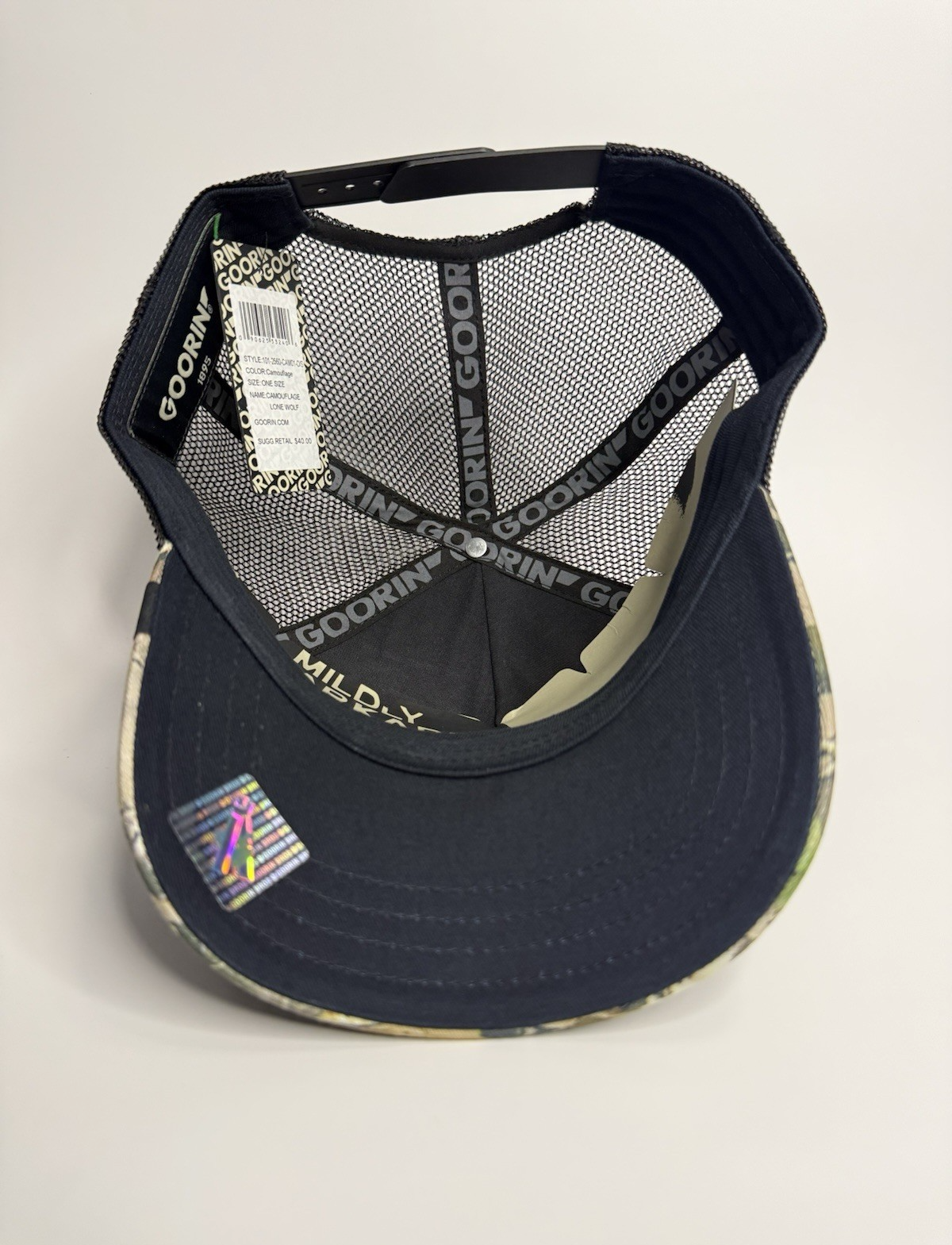 Goorin Bros “LONE WOLF” Trucker Hat – Camouflage – Adjustable Snapback