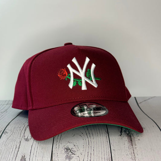 New Era 9FORTY A-Frame New York Yankees “Rose” Snapback 🌹 Cardinal Red