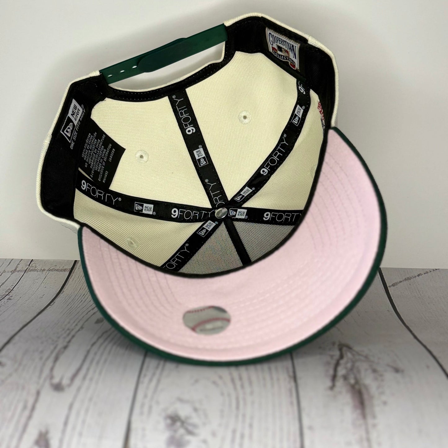 New Era 9FORTY A-Frame Oakland Athletics Battle of the Bay Upside Down Pink UV Snapback Hat – White/Green