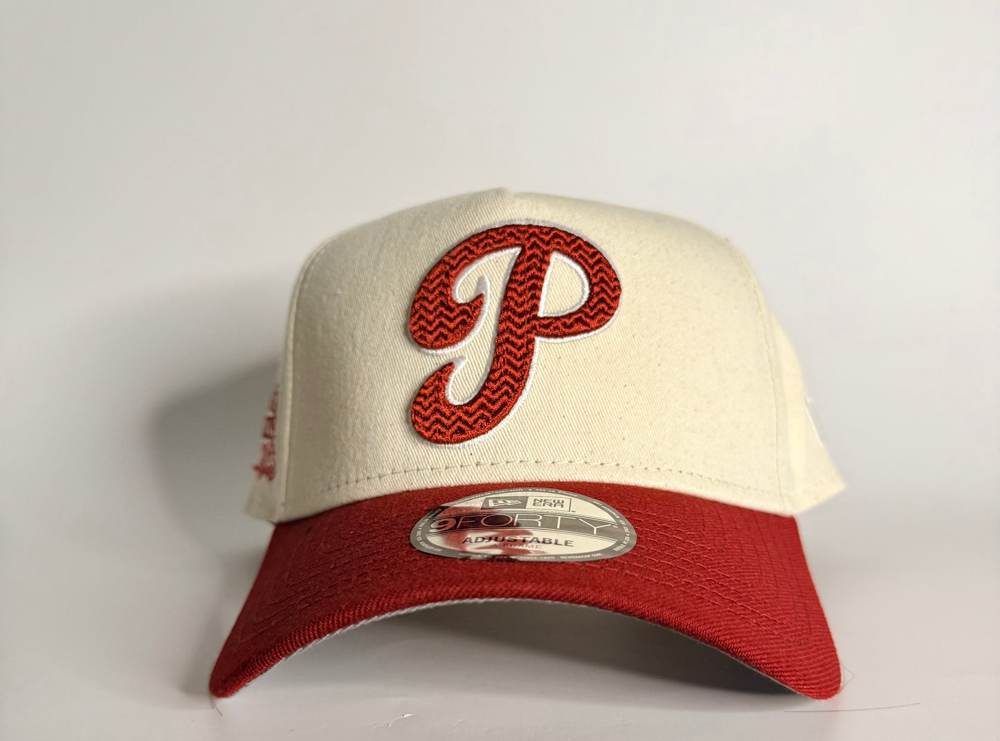 New Era 9FORTY A-Frame Sugar & Spice Philadelphia Phillies 1980 World Series Snapback Hat – Tan/Cardinal