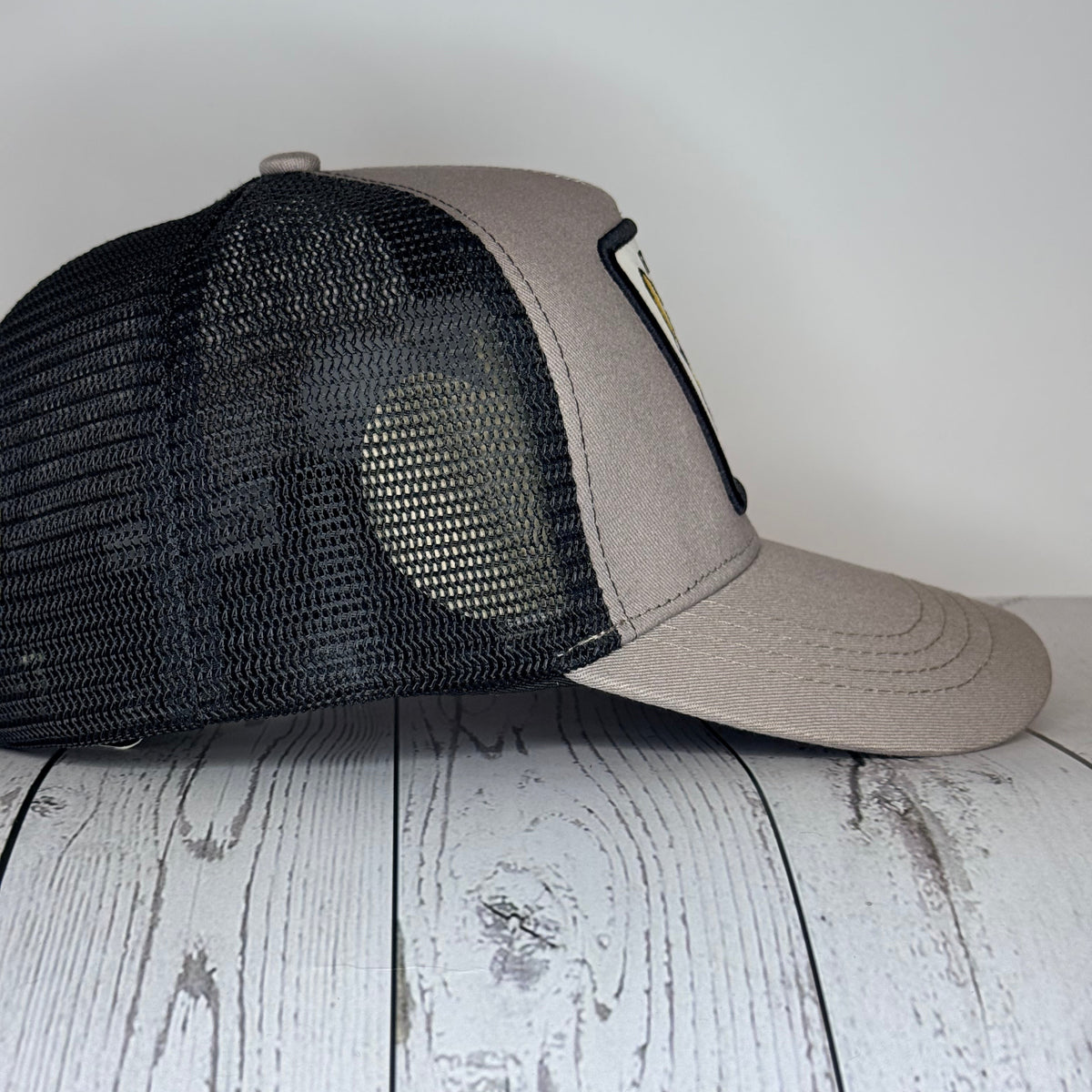 French Bulldog Trucker Hat Gray Black Mesh Adjustable Snapback Curved Cap