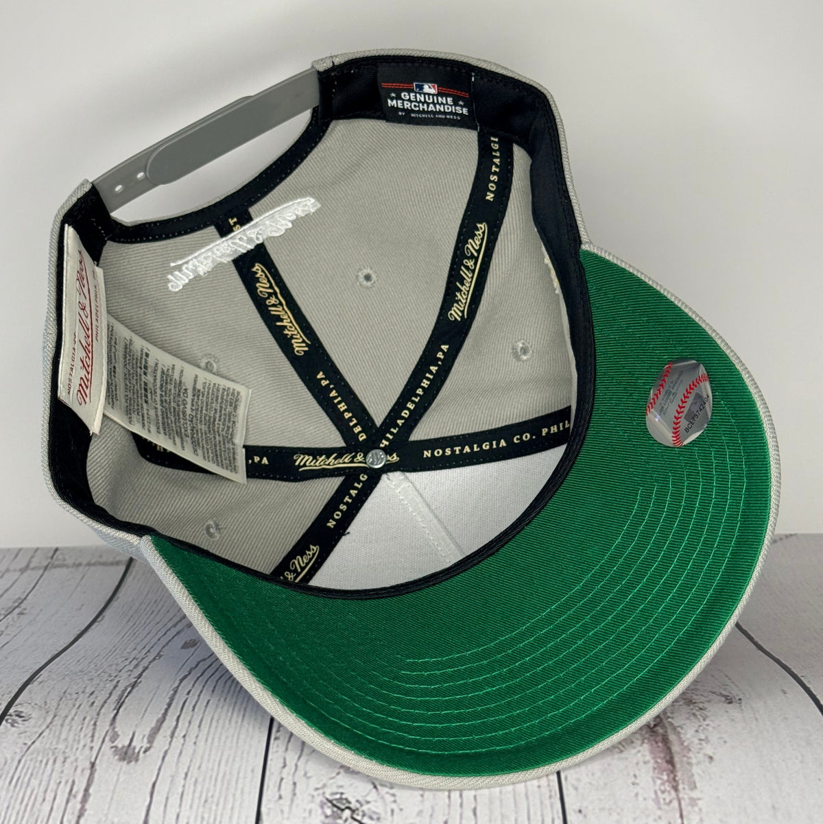Mitchell & Ness Oakland Athletics Era Flip Heritage Series Pro Pinch Snapback Hat – Grey/Grey