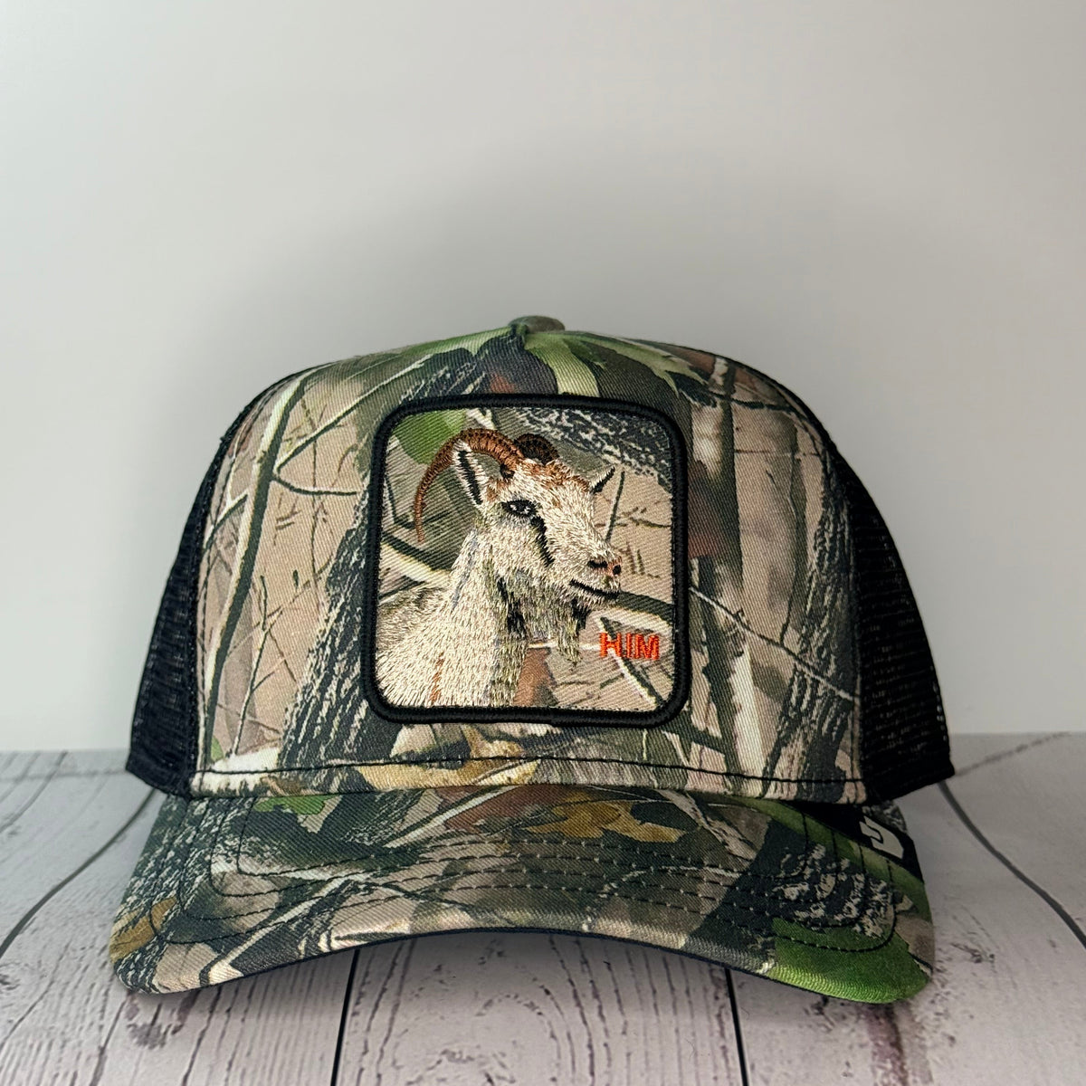 Goorin Bros “THE GOAT (HIM)” Trucker Hat – Camouflage – Adjustable Snapback