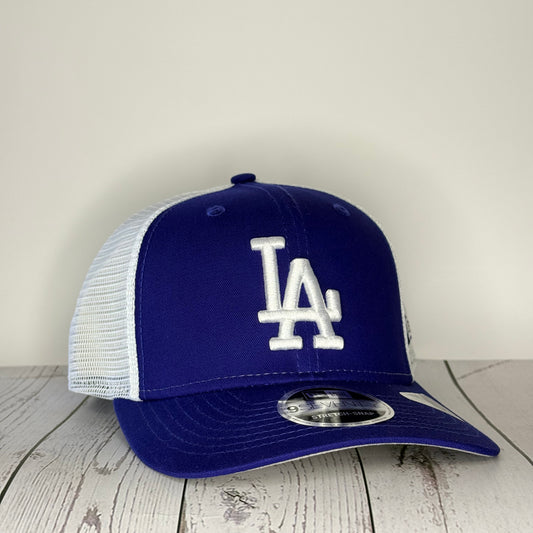 New Era 9SEVENTY Los Angeles Dodgers Trucker Snapback Hat Royal White Mesh