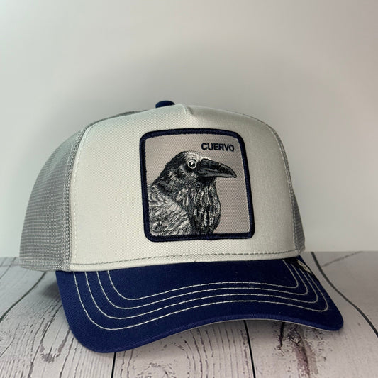 Goorin Bros Cuervo Tricolor Trucker Hat – Gray Crown | Blue Visor | Mesh Back
