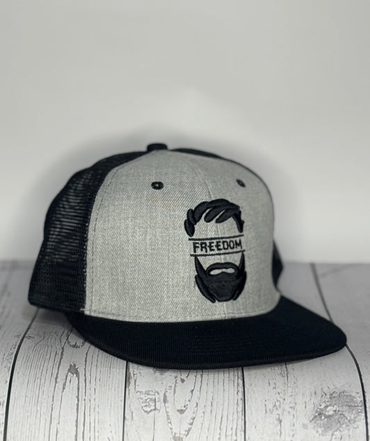 Freedom Beard Trucker Hat – Gray & Black - Adjustable