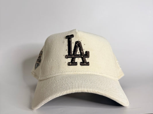New Era 9FORTY A-Frame Sugar & Spice Los Angeles Dodgers 2020 World Series Champions Corduroy Snapback Hat – Khaki /Brown