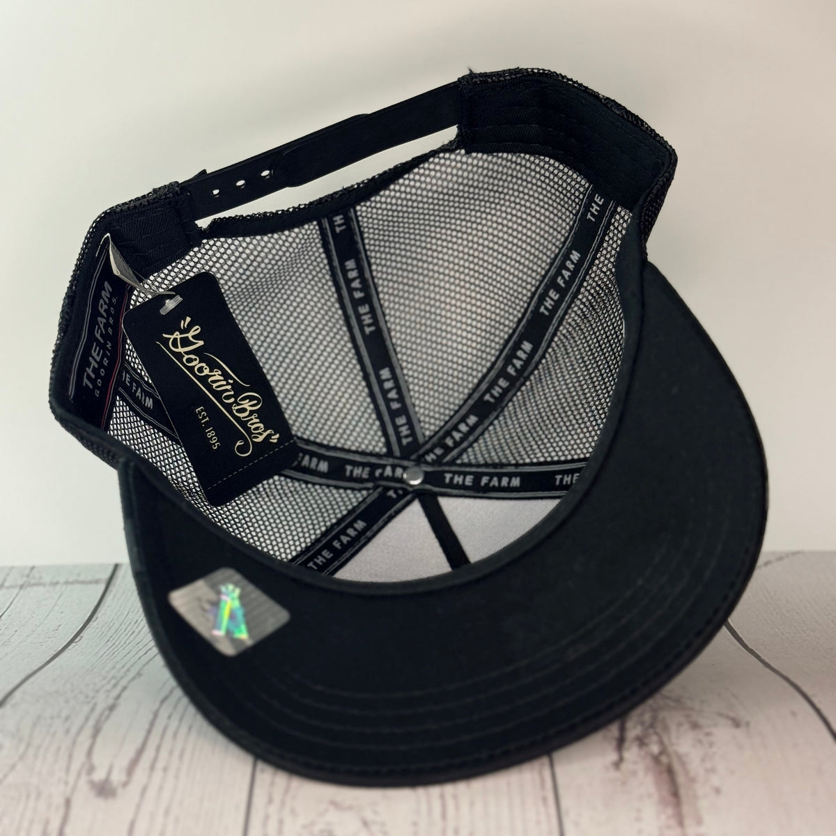 Goorin Bros Stallion Patch Trucker Snapback Hat – Black Mesh Adjustable Cap
