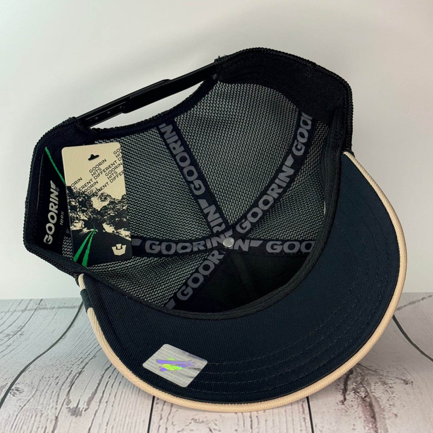 Goorin Bros “GOAT” Trucker Hat – Tan/Black – Adjustable Snapback