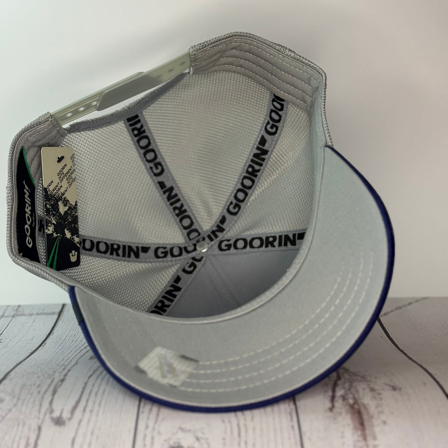 Goorin Bros Cuervo Tricolor Trucker Hat – Gray Crown | Blue Visor | Mesh Back