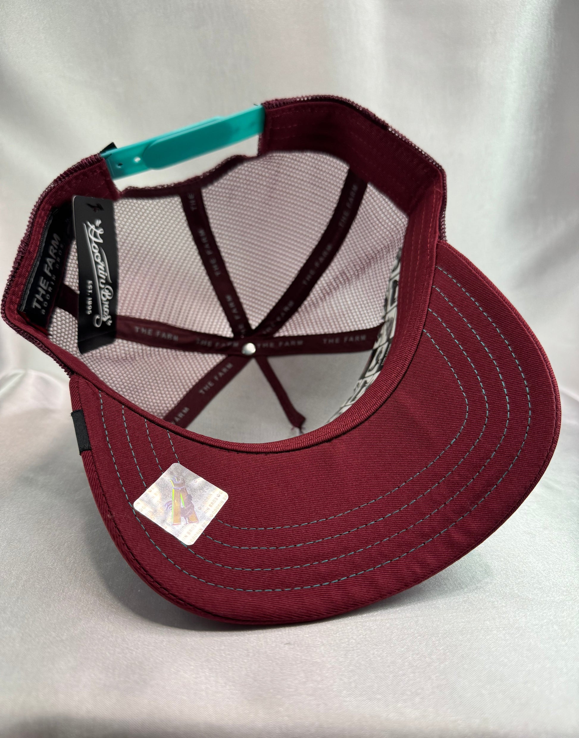 Pit Bull Patch Trucker Snapback Hat – Burgundy Mesh Cap - ExclusiveCrowns