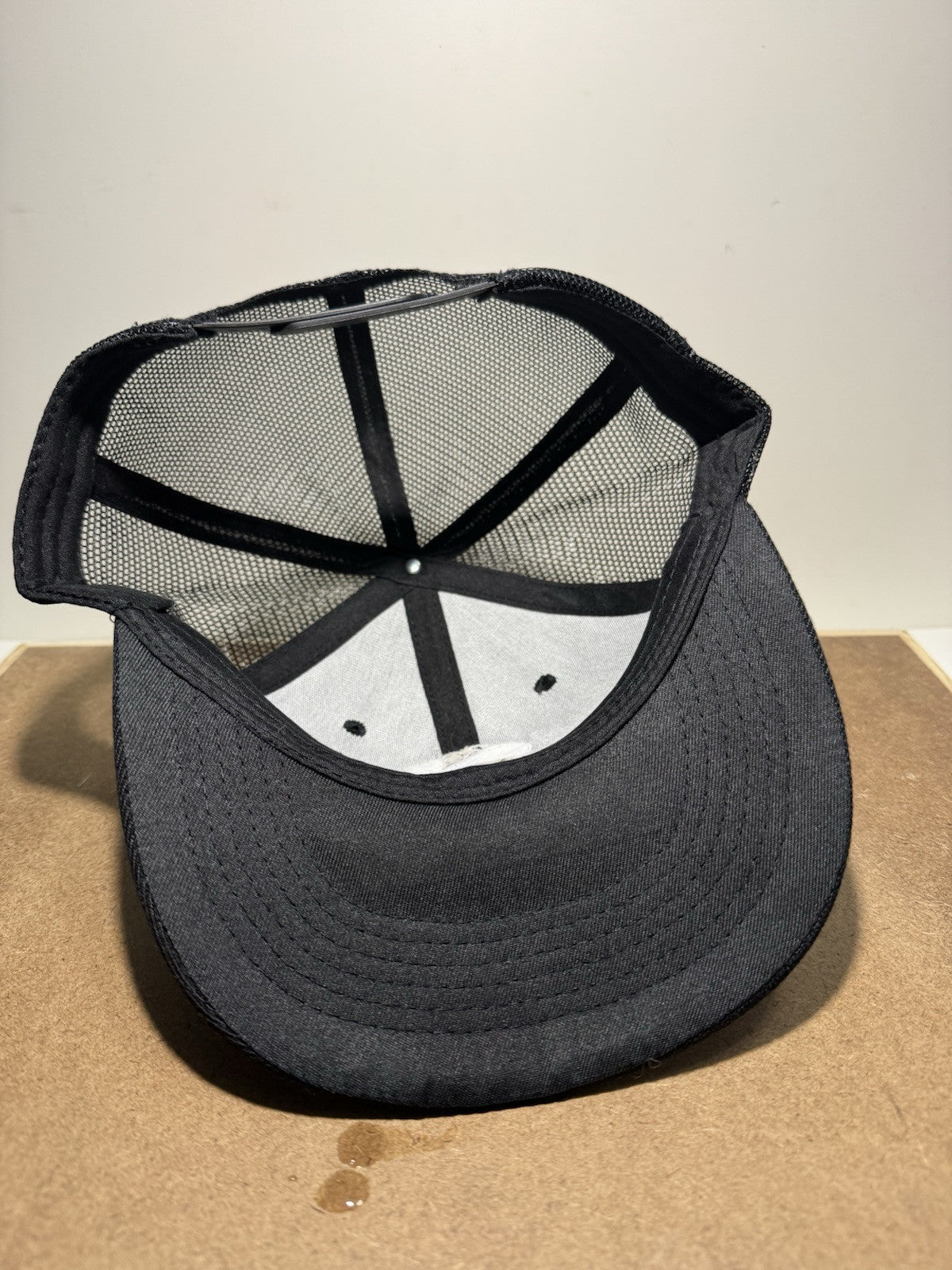 Trucker Hat with Bearded Man Design - Black & White