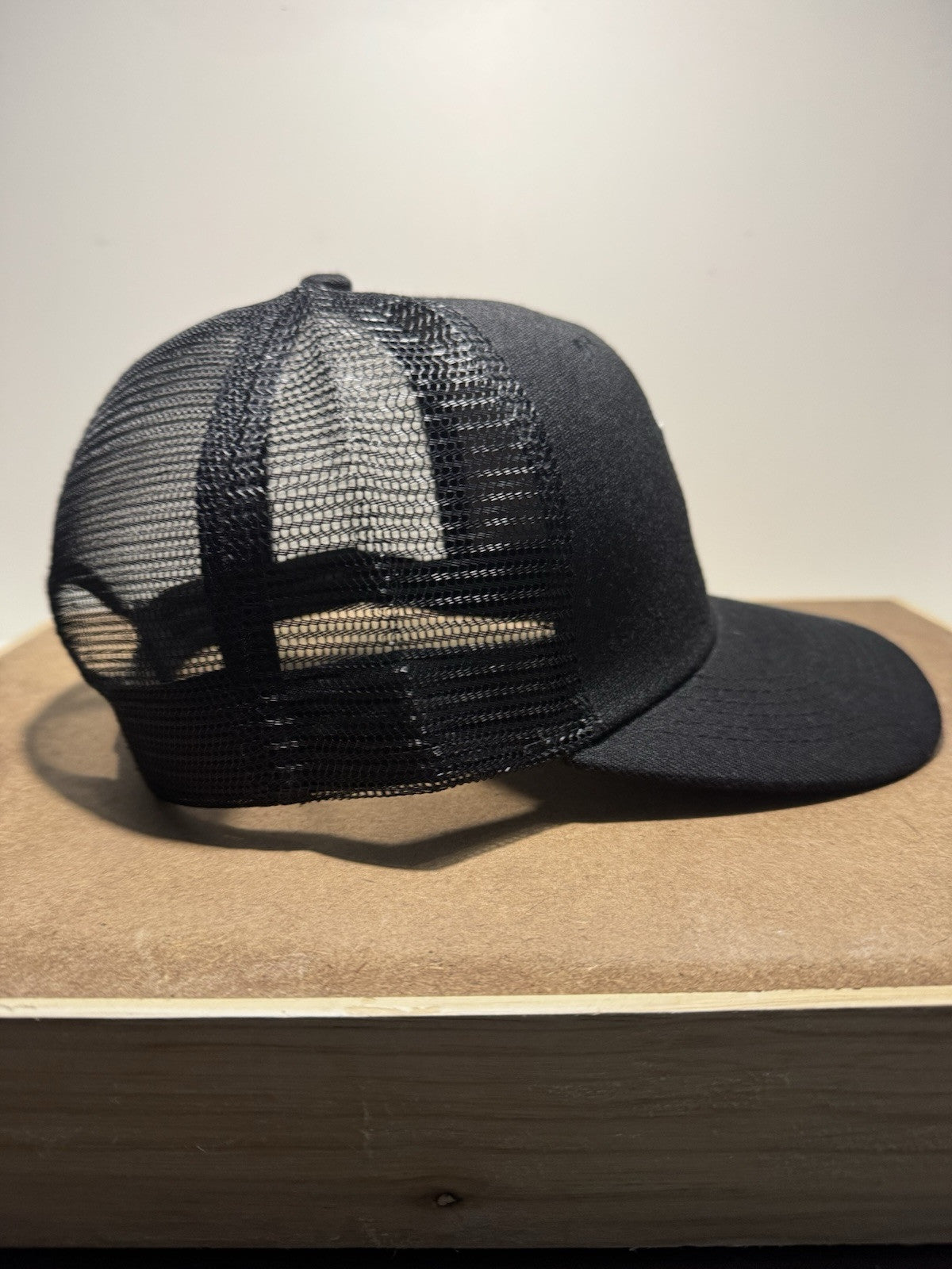 Trucker Hat with Bearded Man Design - Black & White