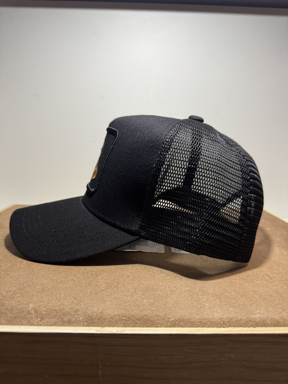 Teddy Bear Trucker Hat - Black Mesh Back