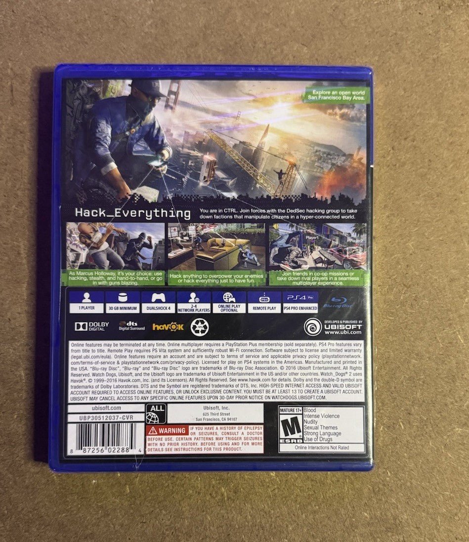 Watch Dogs 2 - PlayStation 4 (NEW & SEALED) ⚡ HACK THE SYSTEM – OPEN - WORLD - ExclusiveCrowns